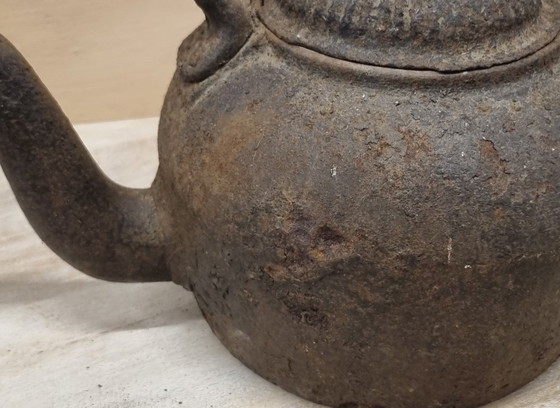 Bollitore antico in ghisa con coperchio originale - bollitore per camino e stufa, circa 1880 (photo 8 of 8)