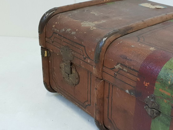 Image 1 of Grote kofferbak van 90 cm x 54 cm, vintage uit de jaren 1920-1930