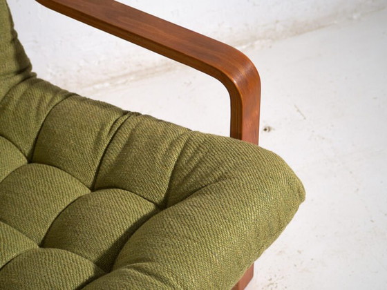 Olive green vintage armchair (c.1950) #80 – Canvas, Scandinavian (photo 19 of 40)
