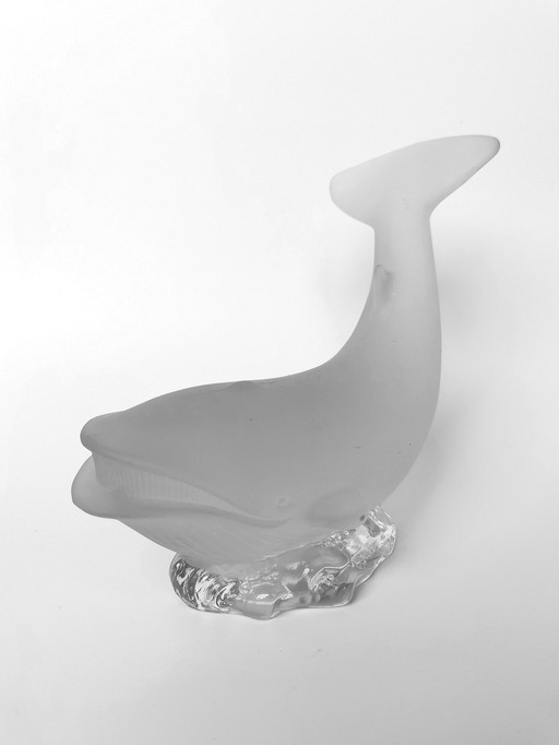 Sculpture en verre Baleine par Goebel design vintage 1978