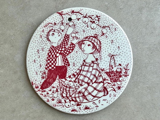 1x Björn Wiinblad Nymolle, Denmark Ceramic Wall Plaque October – Nymølle, Wall decoration (photo 5 of 5)