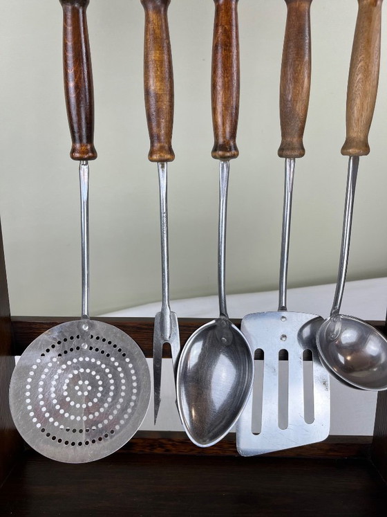 Mensola da cucina in legno antica con utensili – Accessori da cucina, Ferro, Metallo (photo 8 of 10)
