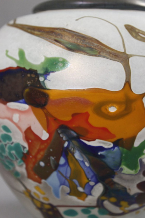 Image 1 of Pascal Guyot in Biot – Glaspastevase mit abstrakter Dekoration, Frankreich 2003