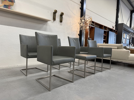 Image 1 of 6 Bert Plantagie Tidy & Misty Eetkamerstoelen Grijs Leer