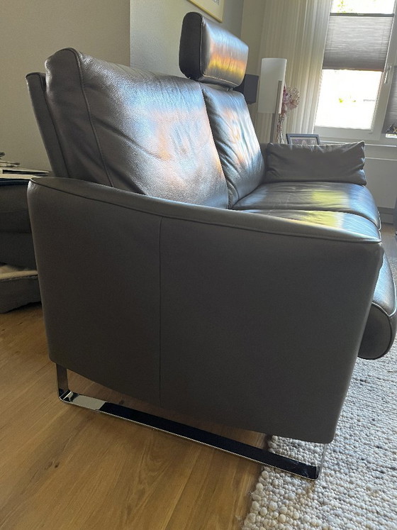 Leder Bankstel 1, 2 en 3 Zits – Contur, Banken, Leather, Metal (photo 5 of 8)