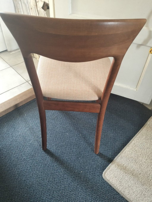 Juul Kristensen JK Dinamarca dos (2) sillas de comedor tapizadas vintage
