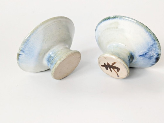 Image 1 of Een paar handgemaakte kandelaars van Duits studiokeramiek uit het midden van de 20e eeuw, Till Sudeck, jaren 60.