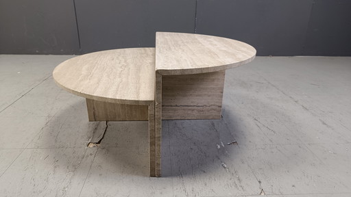 Pair of Travertine Coffee Tables, 1970s