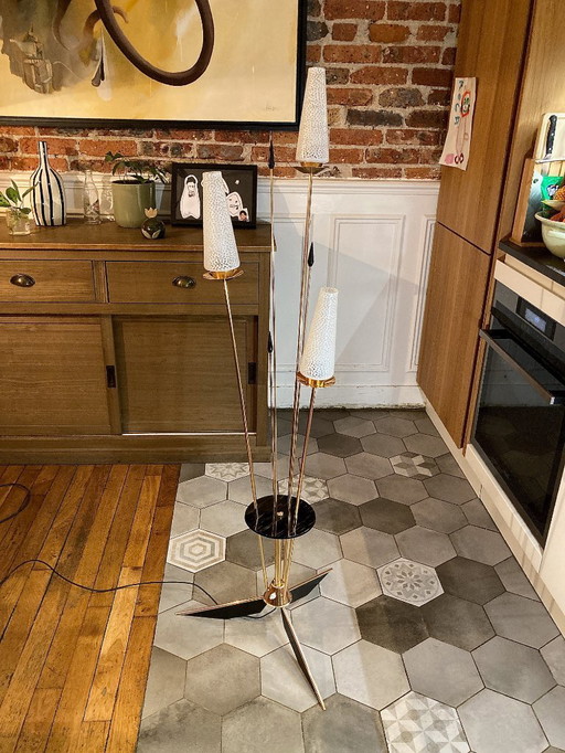 Lunel driepoot vloerlamp, Roseaux 3 lichts