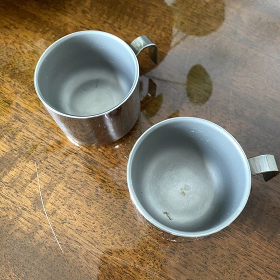 Image 1 of 4x Design GB - Guido Bergna - minimalista moderno - acciaio inox - tazze termiche per espresso/demitasse a doppio isolamento