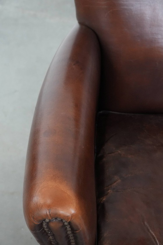 Image 1 of Elegant, characterful vintage armchair made of sheepskin