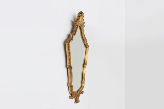 Image 1 of French Rococo-Baroque Style Mirror in Wood with Gilded Frame