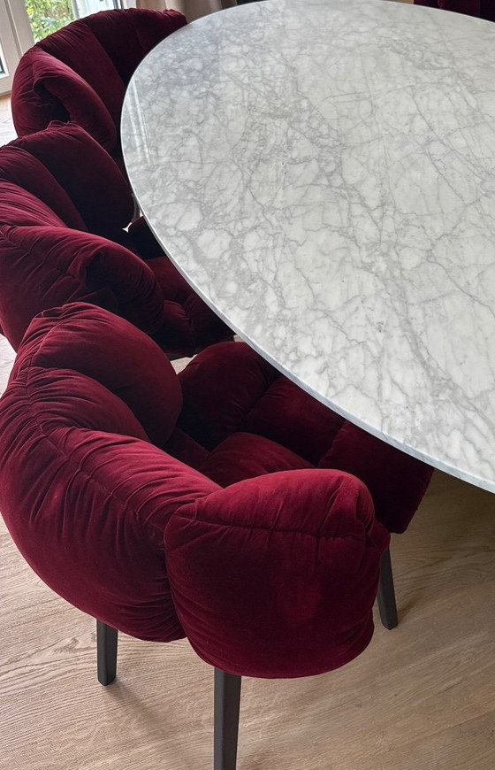 Image 1 of EDRA chairs 6x velvet red !