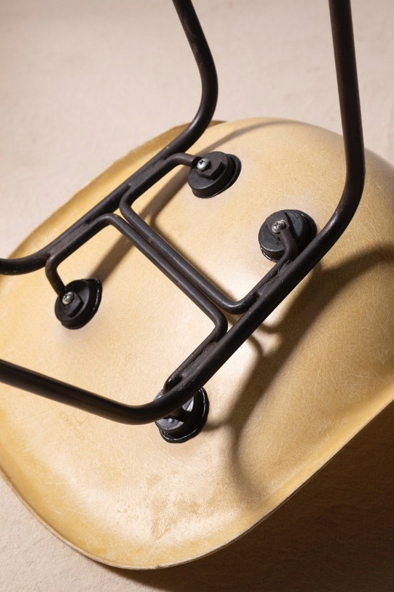 Image 1 of Eames Ochre Side Chair on H Base, Herman Miller 1960s
