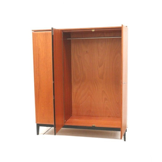 Image 1 of Vintage 3-door wardrobe with hanging and storage space made in the 1960s