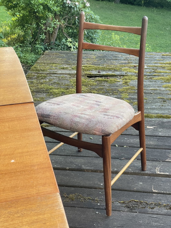 Image 1 of Dining table with 4 upholstered chairs, 1960s