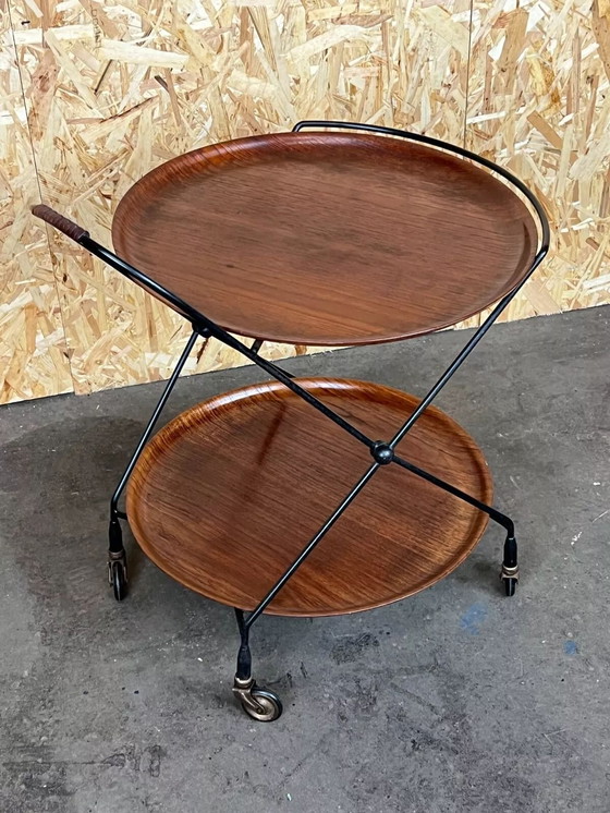 Image 1 of Carrello da portata in teak anni &#39;60 e &#39;70 Carrello da portata in corda Jie Gantofta Svezia anni &#39;60