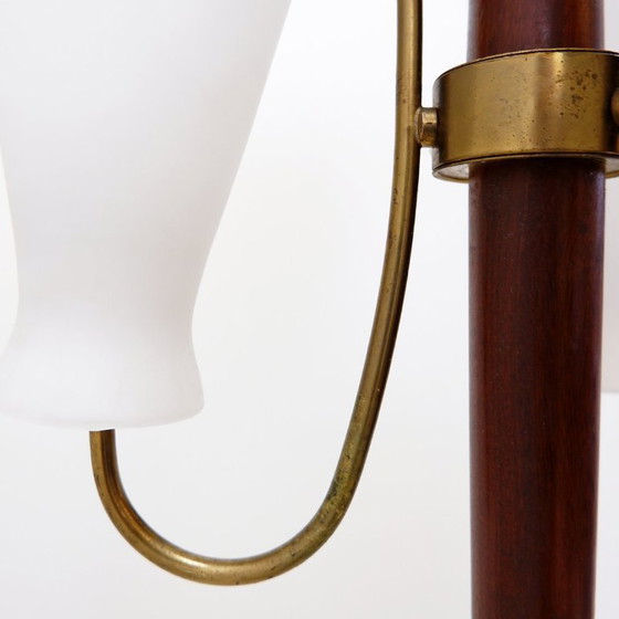 Image 1 of Three-arm tripod floor lamp with opaline glass, attributed to Stilnovo - 1950s