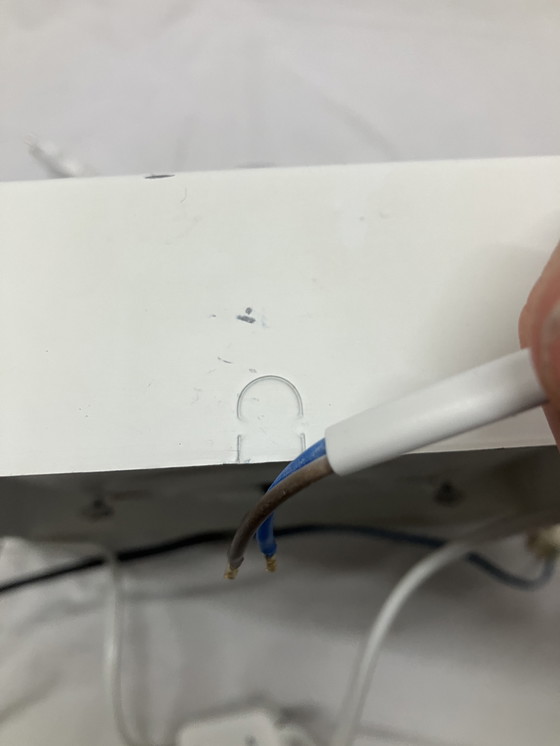 Image 1 of Vintage witte ijzeren vierkante wandlamp van Solken Leuchten