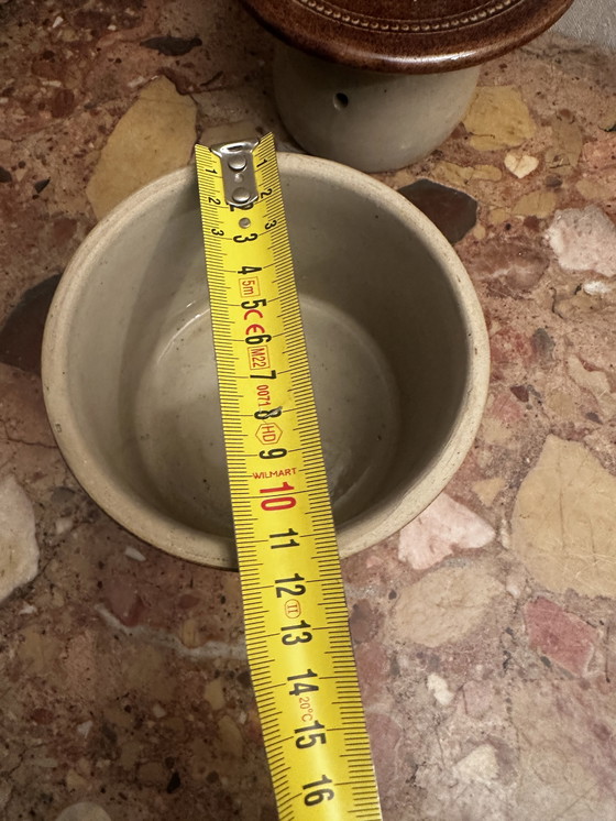 Image 1 of Ceramica d'epoca in gres di Berry, prodotta in Francia, per burriere d'acqua. Gres d'epoca.