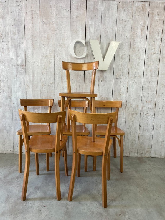 Set van 6 Baumann bistrostoelen – Eetkamerstoelen, Wood (photo 13 of 15)