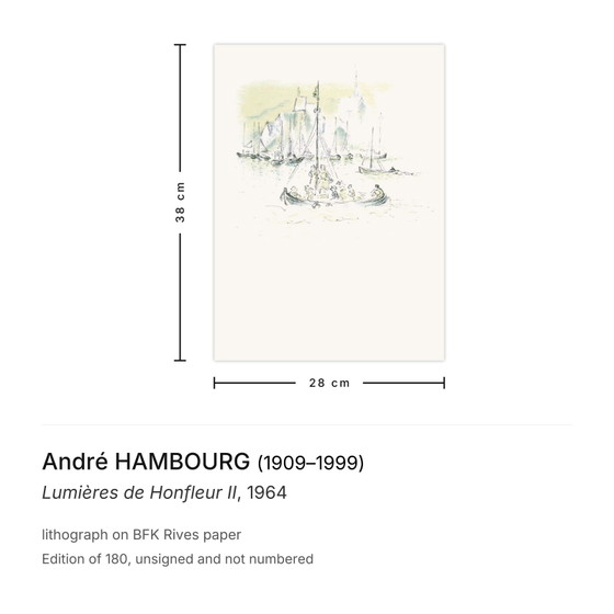 Image 1 of André HAMBOURG Litografía Luces de Honfleur II 1964
