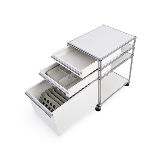 Image 1 of Armoire de bureau roulante USM Haller blanche Fritz Trolley