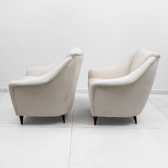 Image 1 of Een paar Ico Parisi mid-century moderne Italiaanse fauteuils voor Ariberto Colombo, jaren 50.