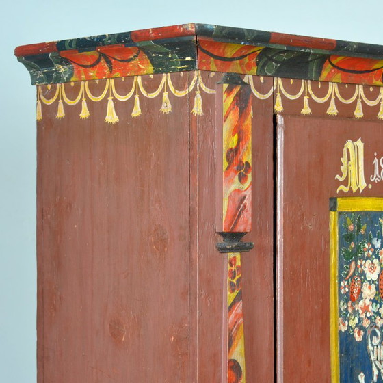 Image 1 of Deutscher Hochzeitsschrank, datiert 1850