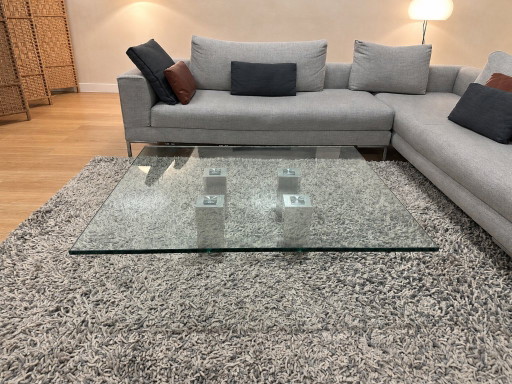 Grande table basse Van Beek Abel en verre 130x110cm