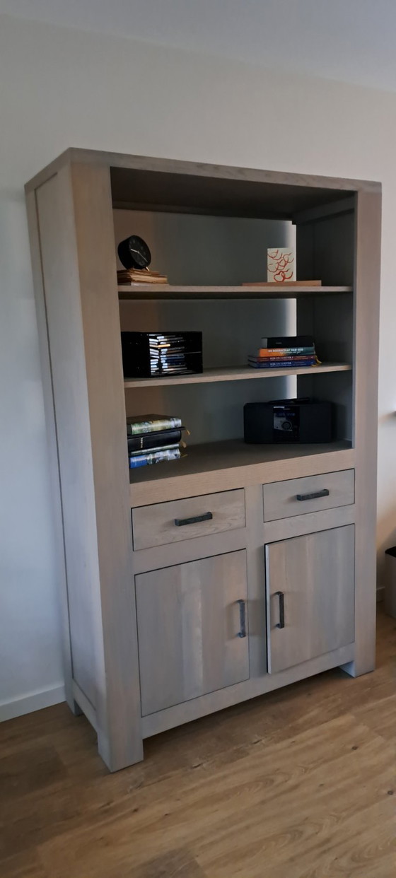 Image 1 of Beautiful rustic oak cabinet grey/beige