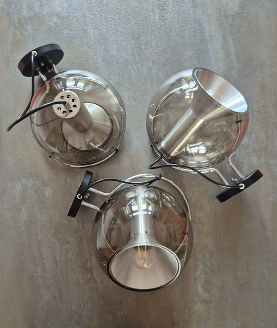 Image 1 of Vintage wall lamps - RAAK | set of 3 globes - 1960s