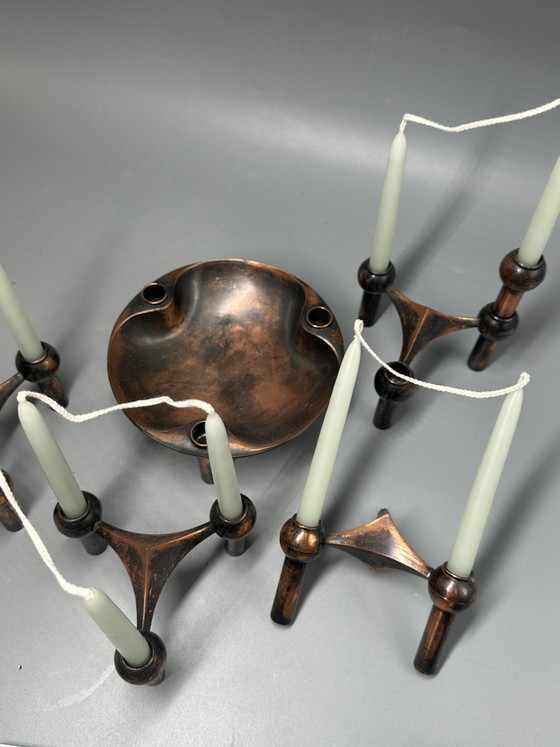 Image 1 of Ensemble de bougeoirs Nagel style moderne du milieu du siècle, années 1960