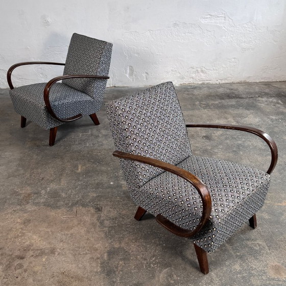 Image 1 of Paar Jindřich Halabala Type C fauteuils voor UP Závody, 1930