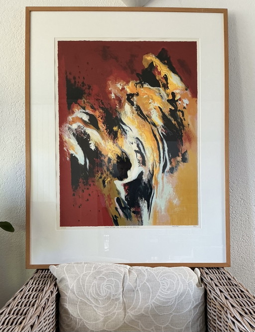 Mattie Schilders - Yellow Rocks, Like Clouds Around a Mountain Top, Screen Print