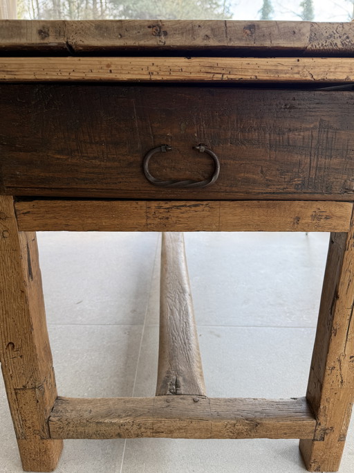 Mesa antigua francesa de madera - 199 cm