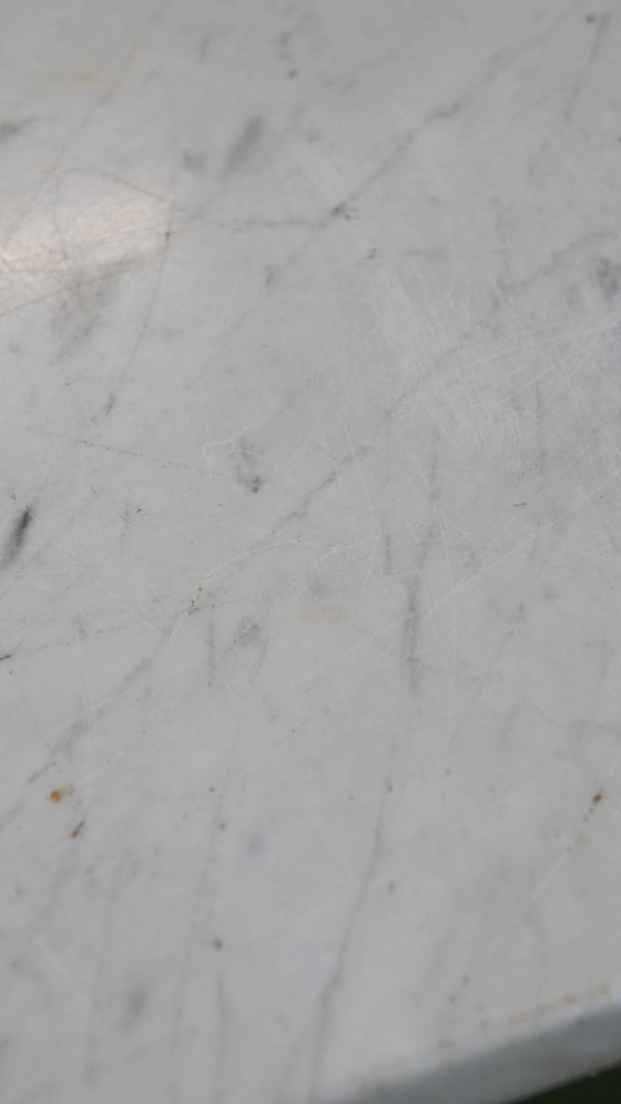 Image 1 of Antico bancone/comò verde della fine del XIX/inizio del XX secolo con piano in marmo