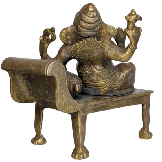 Antique Bronze Reclining Ganesha – 117 – Sculpture (photo 6 of 8)