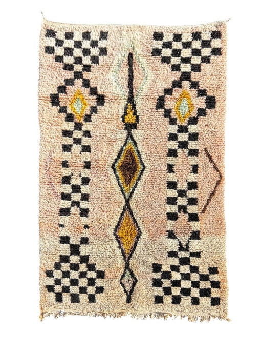 Tapis Boujad marocain rose 170x270 cm en laine – Tapis pour intérieurs modernes