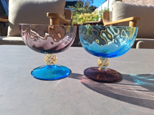 2 vasos de Murano de Nason Moretti – glazen karaffen, Crystal, Glass