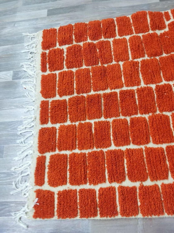 Magnificent Orange Geometric Pattern Rug 170/250cm – Rugs & carpets, Wool (photo 4 of 7)