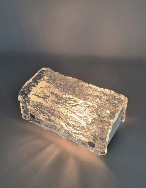 Kaiser Leuchten Ice-Glass Wall Lamp 60s / 70s Mid-Century Vintage