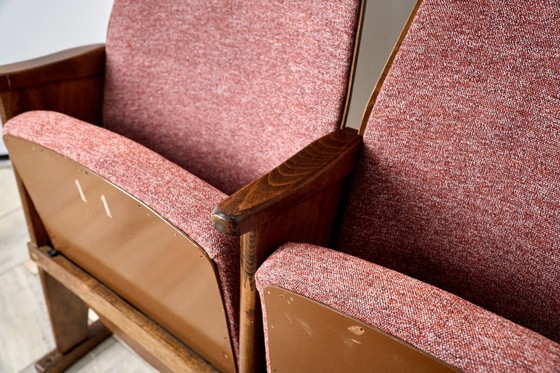 Image 1 of Vintage Red Folding Cinema Chairs, 1970s Czechoslovakia