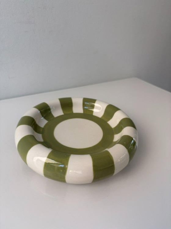 Cuenco a rayas verde-blanco / Vide-Poche – Ceramic (photo 6 of 15)