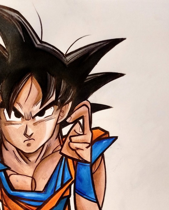 Image 1 of Nunzio MACCIONI - Goku meets Picasso - Framed artist drawing