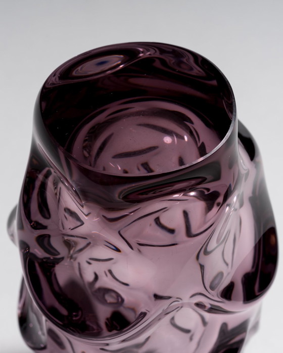 Image 1 of Mid-Century Modern Skulpturale Glasvase von Jan Beránek für Škrdlovice, 1950er Jahre