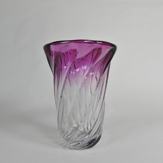 Image 1 of Heavy Val Saint Lambert vase, Torsade model, 1950s