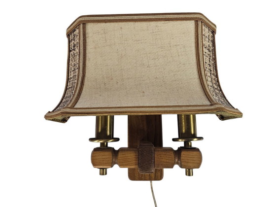 Image 1 of Lampada da parete Herda Holland - a sospensione - legno - ottone - anni '70