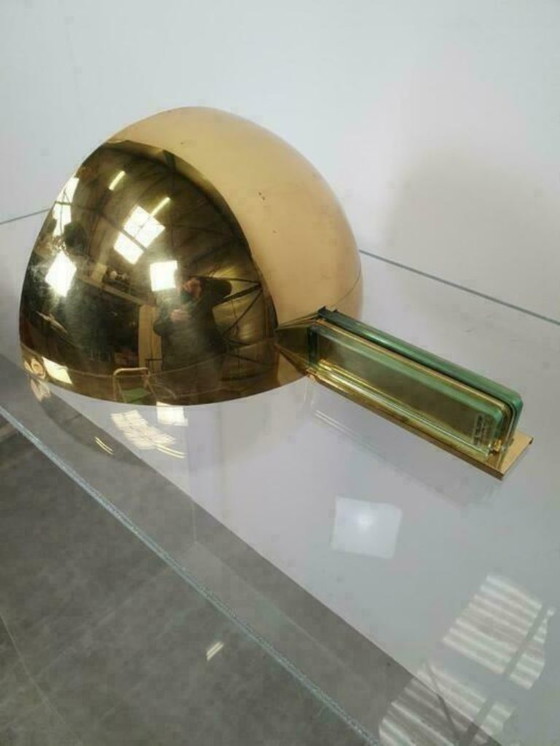Image 1 of Art Deco franse Wandlamp vintage messing, Jean Perzel style
