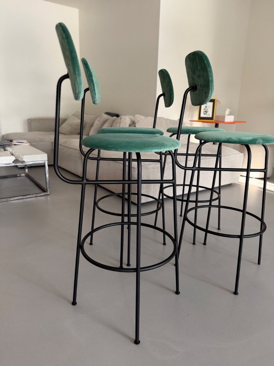 4x Sgabelli da bar Audo Copenhagen Afterroom Plus - City Velvet CA7832/031 Verde – Metal (photo 7 of 9)